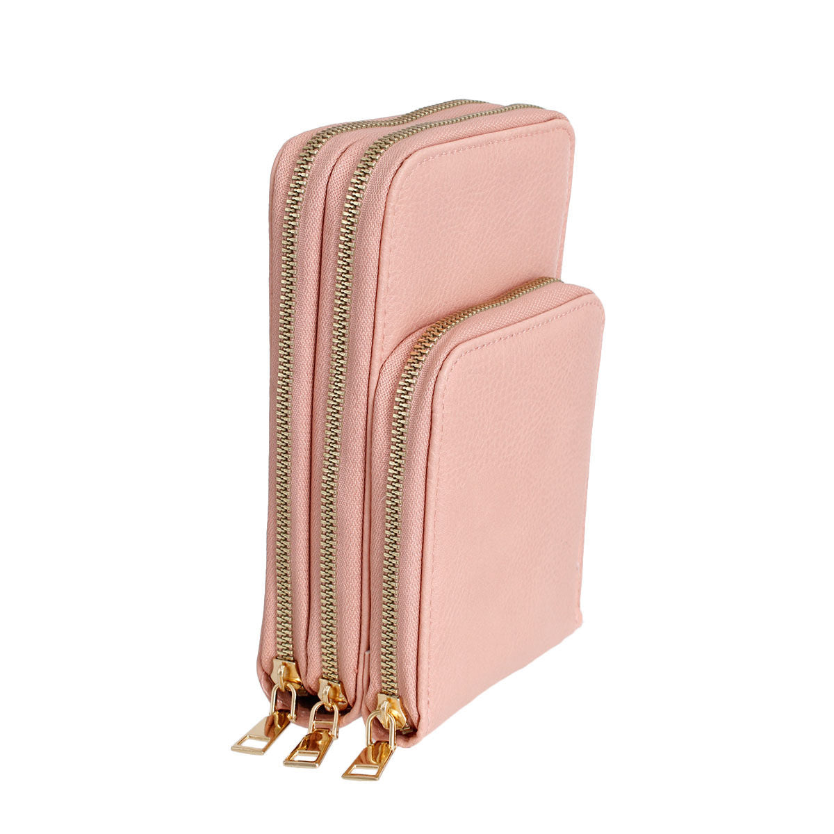 Pink Triple Pocket Crossbody