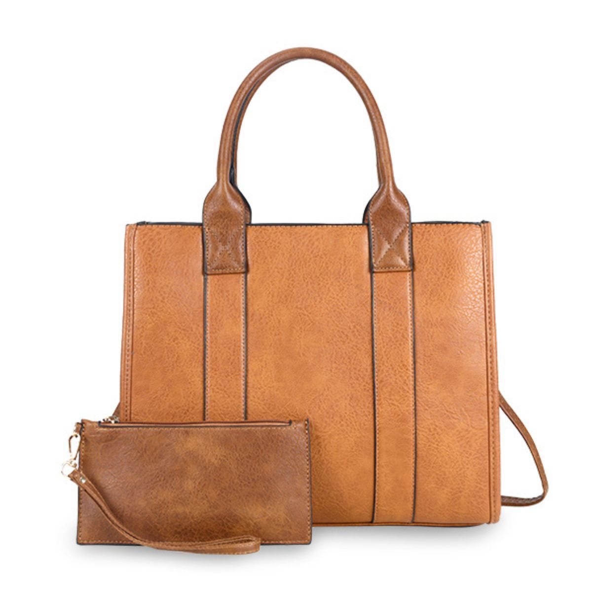 Purse Camel Soft Grain Satchel Bag for Women