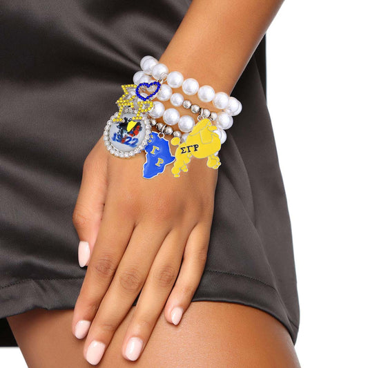 Blue Gold White Pearl Sorority Set