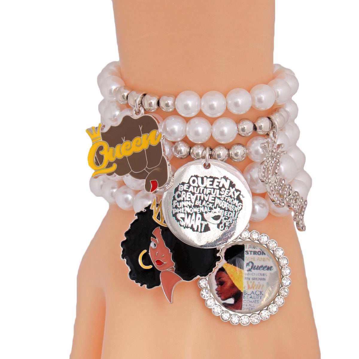 White Black Queen Bracelets