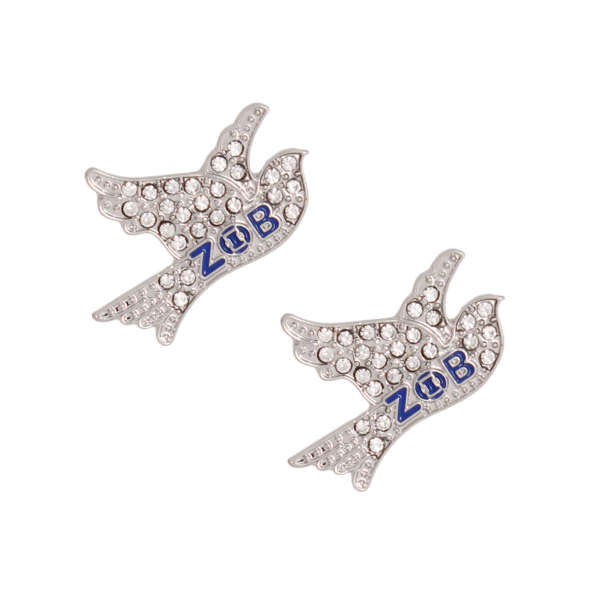 Silver Blue Dove Studs