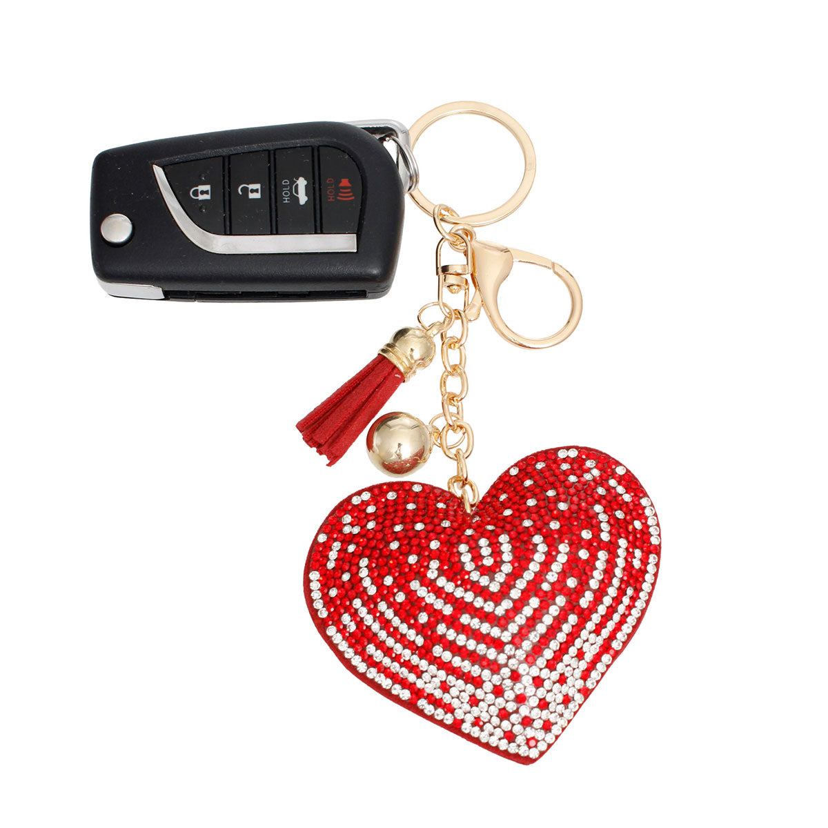 Red Heart Keychain Clip