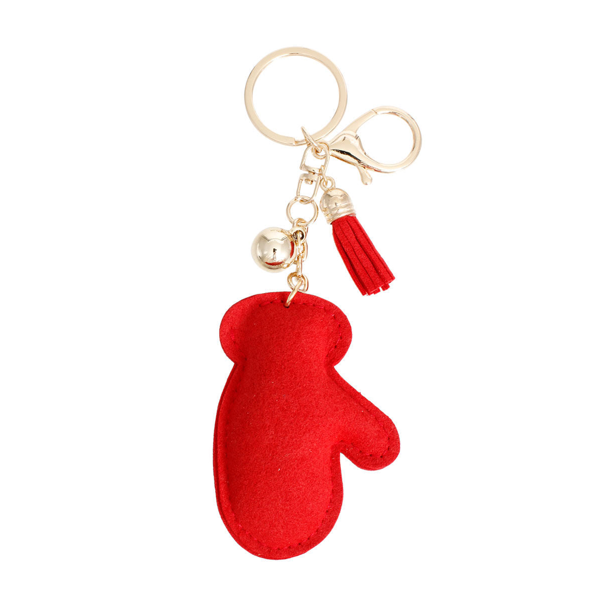 Keychain Red Winter Mitten Bag Clip for Women