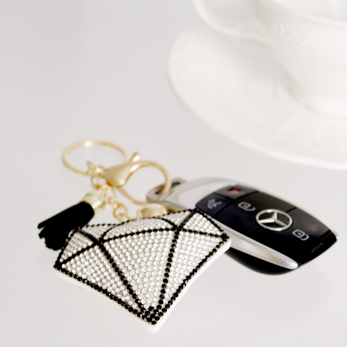 White Diamond Jewel Keychain