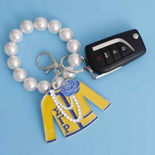 Yellow Blue Sorority Keychain