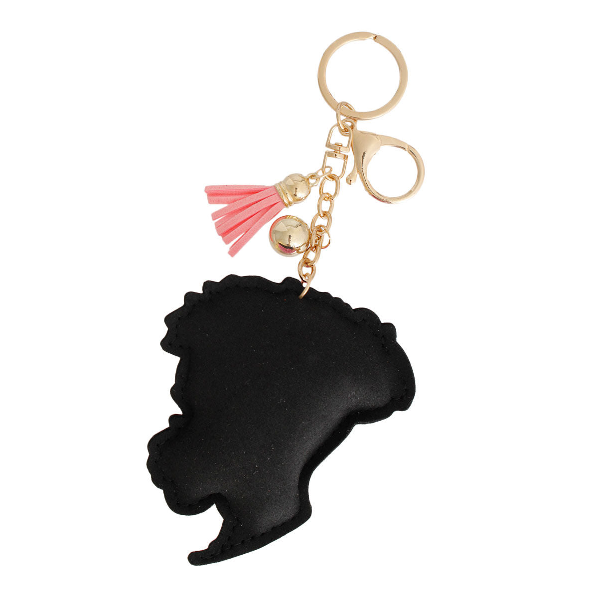 Light Pink Hair Woman Keychain