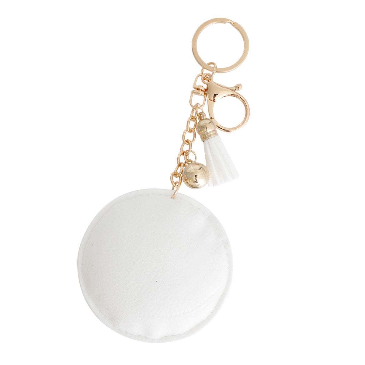 White Melanin Round Keychain