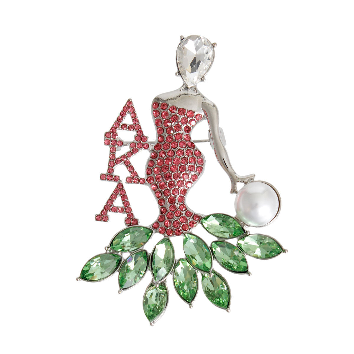 Pink Green Woman Sorority Pin