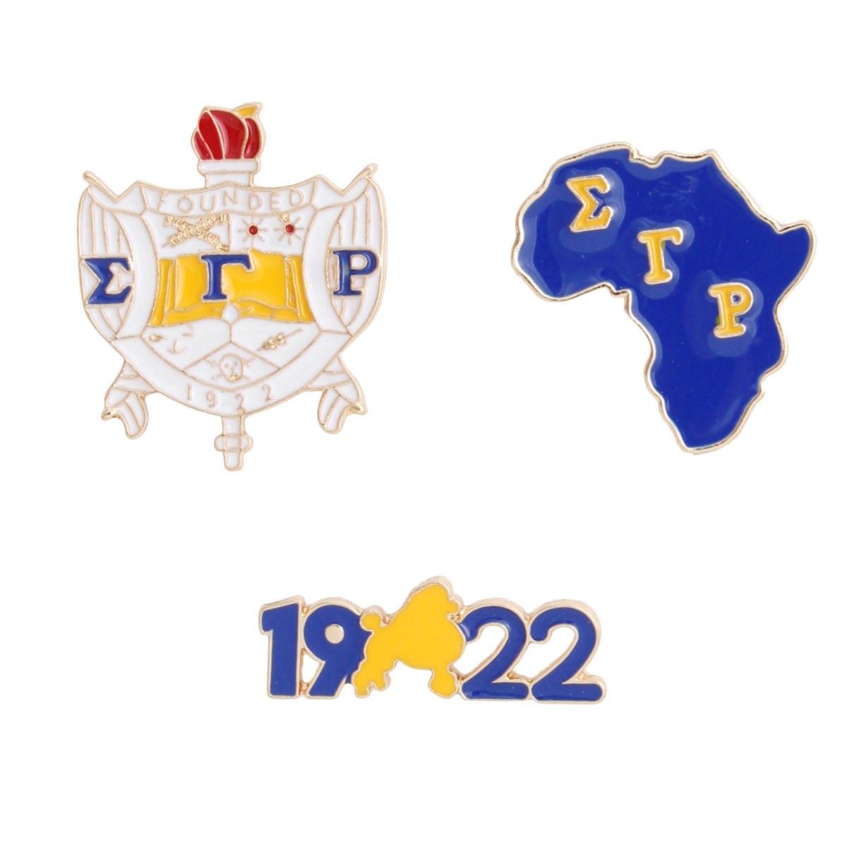 Blue Gold Sorority Pin Set