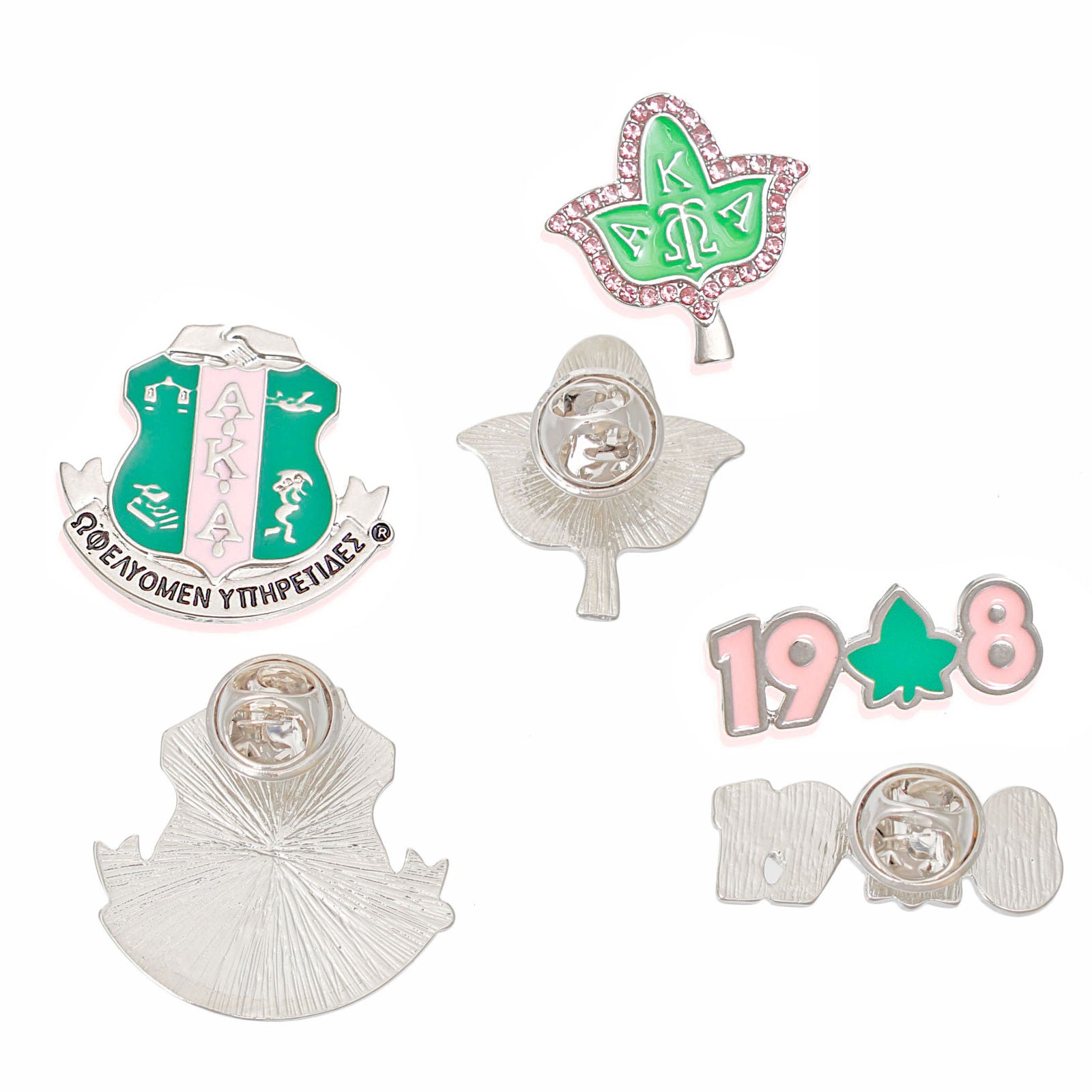 Sorority Pin Set Pink Green AKA for Women