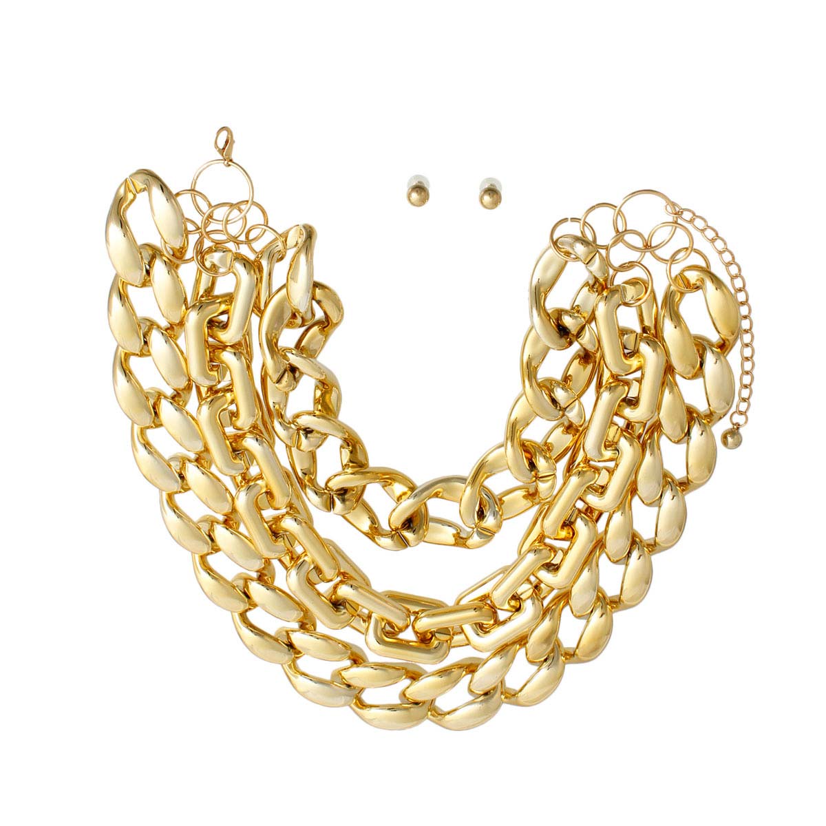 XL Gold Triple Layer Chain Set