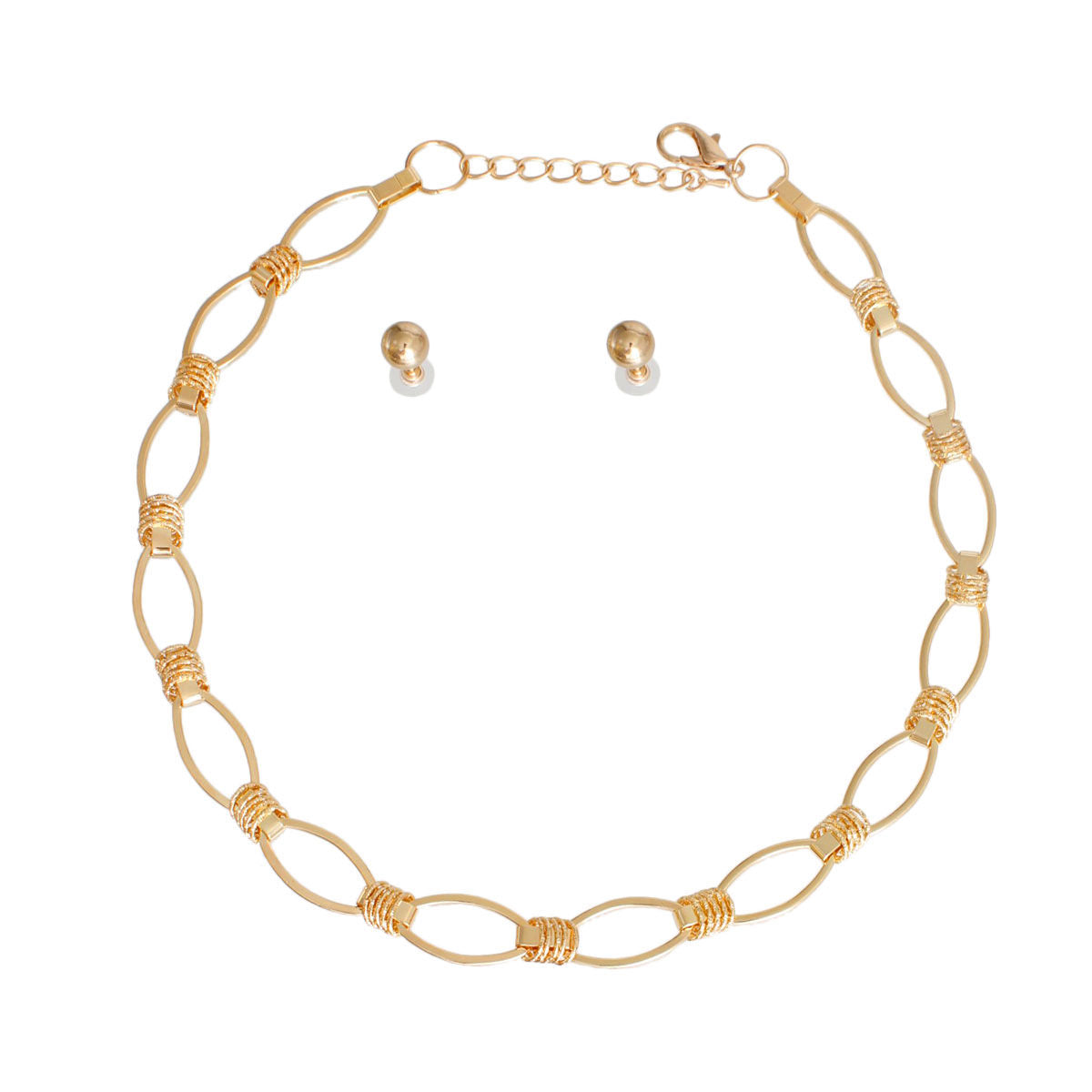 Gold Wrapped Oval Link Set