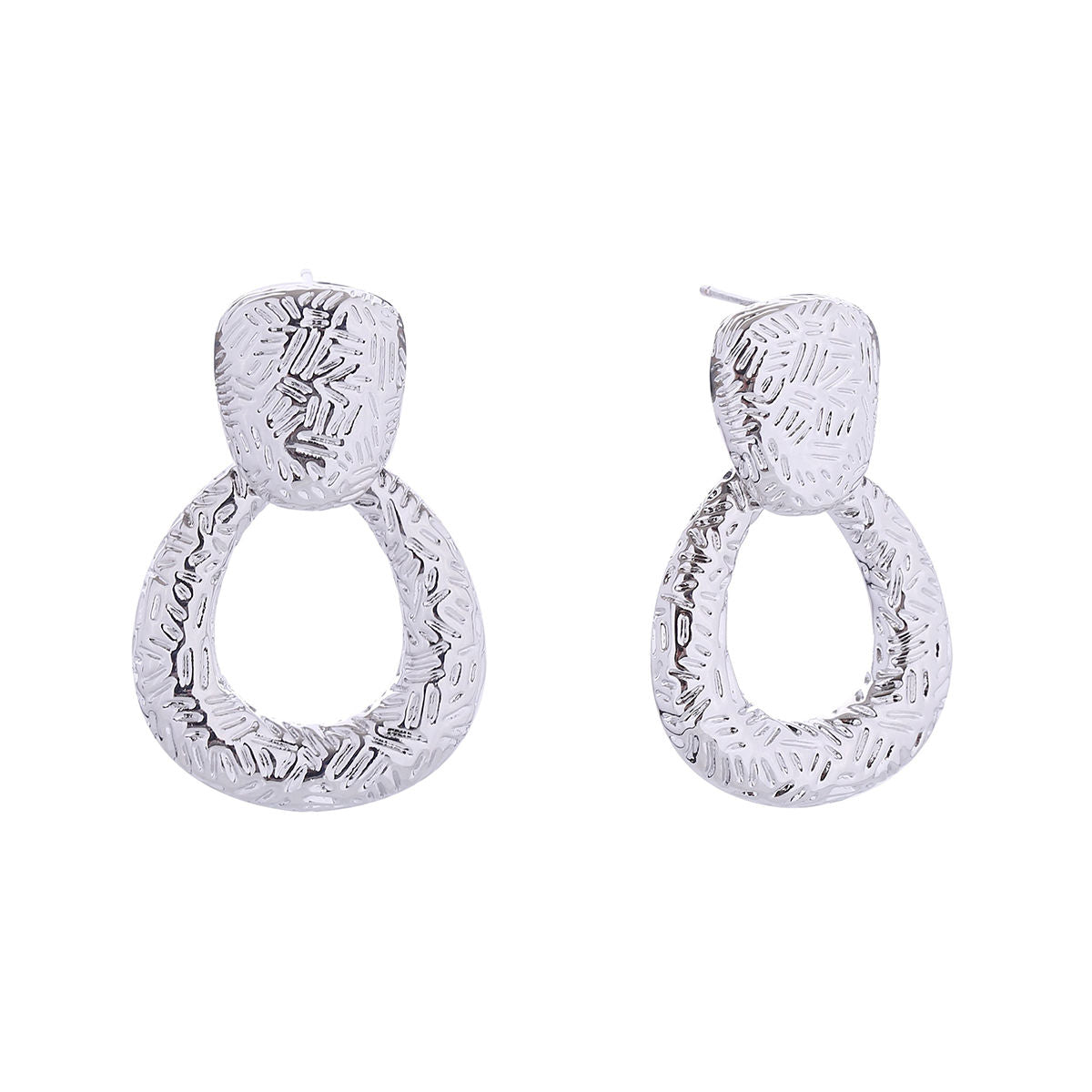 Dangle White Gold Small Scratch Drop Earring Women