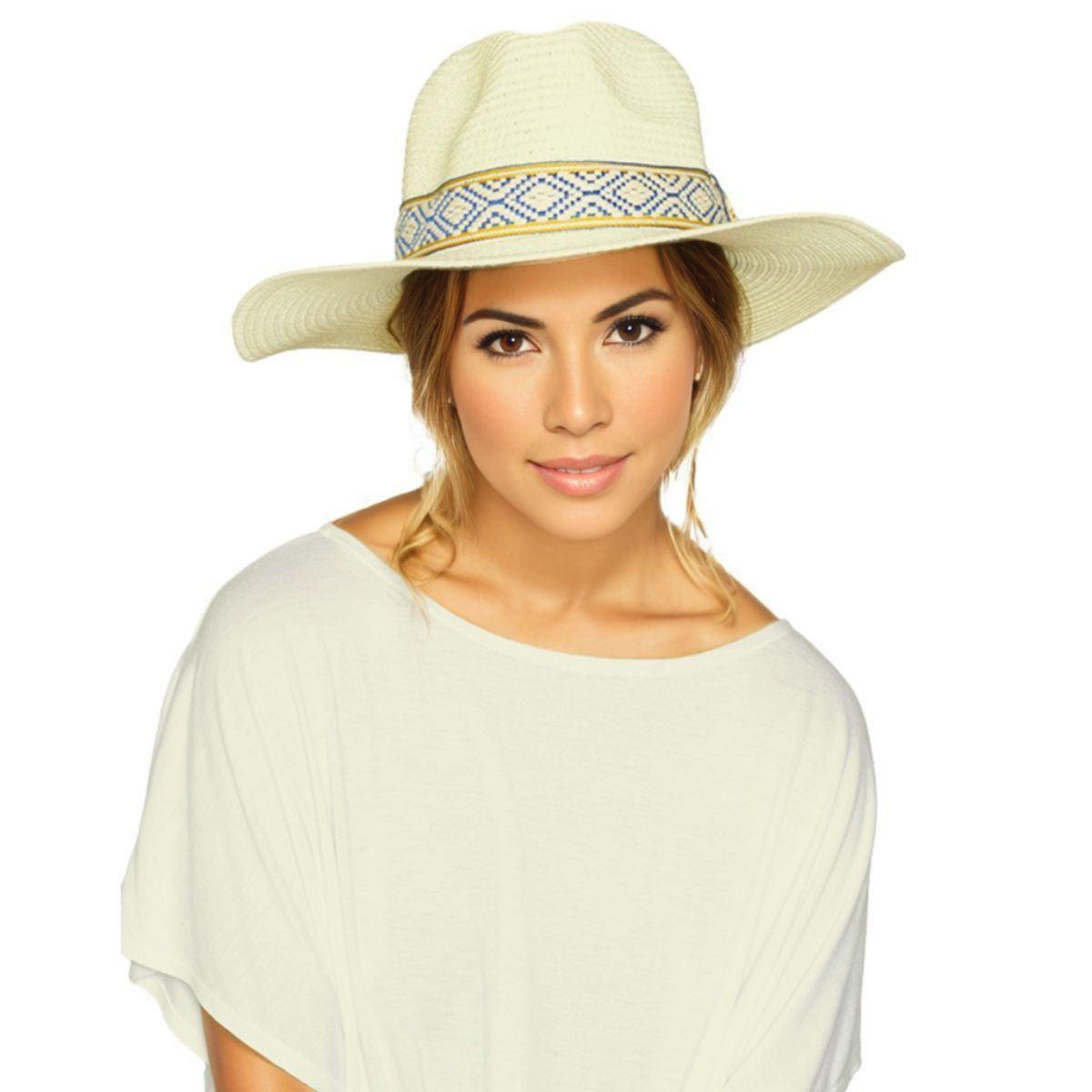 Ivory Straw Panama Fedora