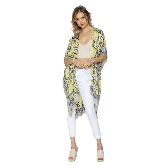 Sage Green Tile Print Kimono