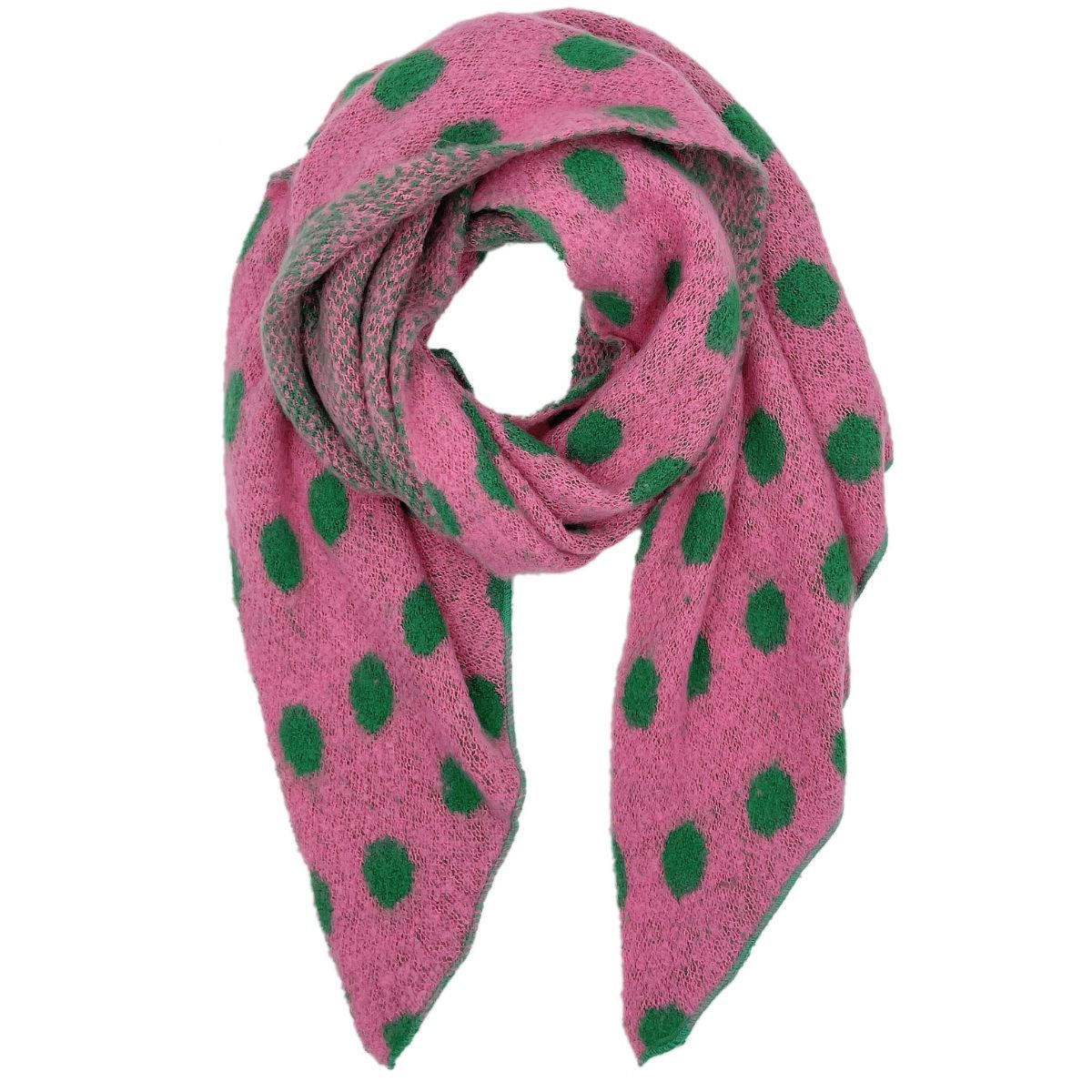 Pink Green Polka Dot Scarf