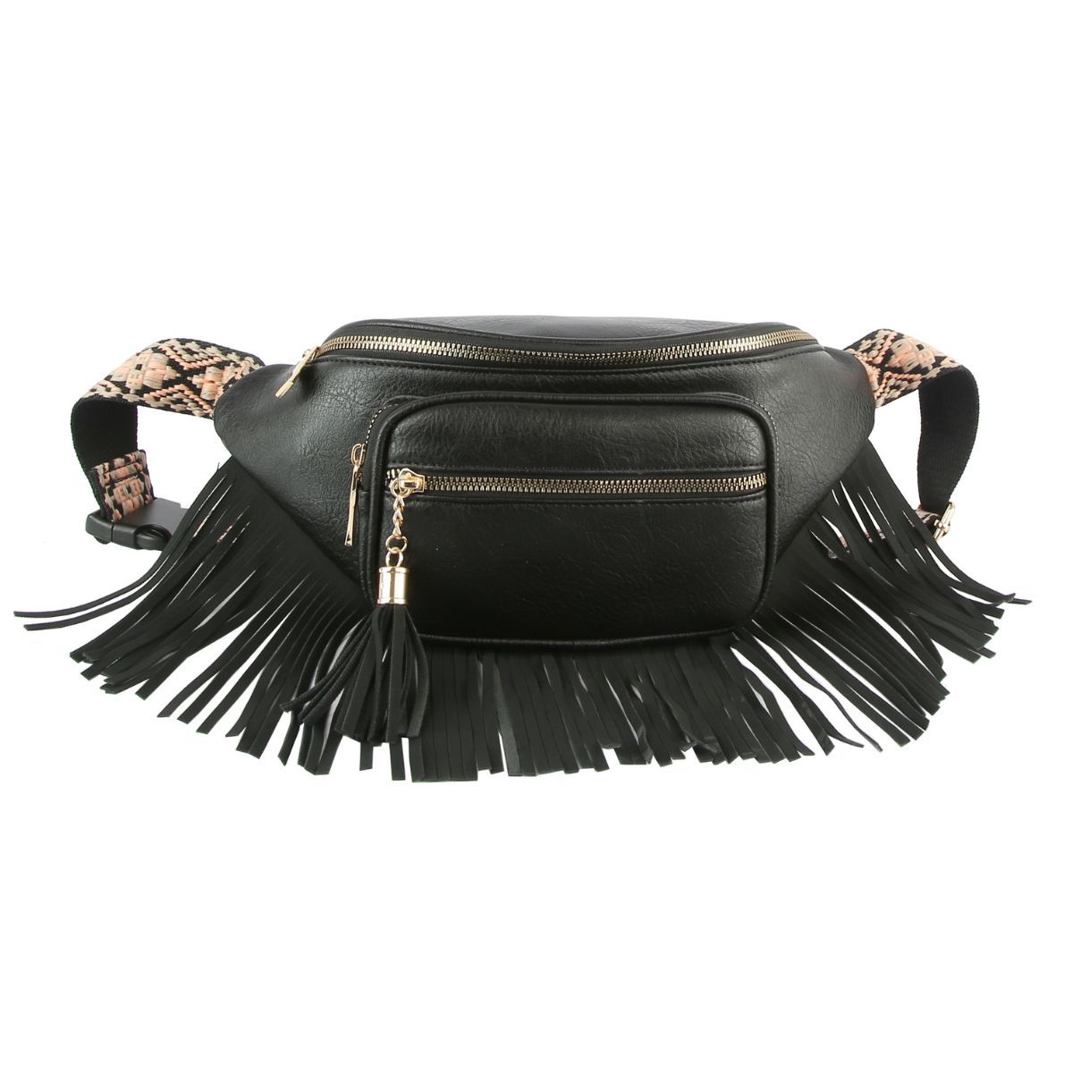 Black Fringe Fanny Pack