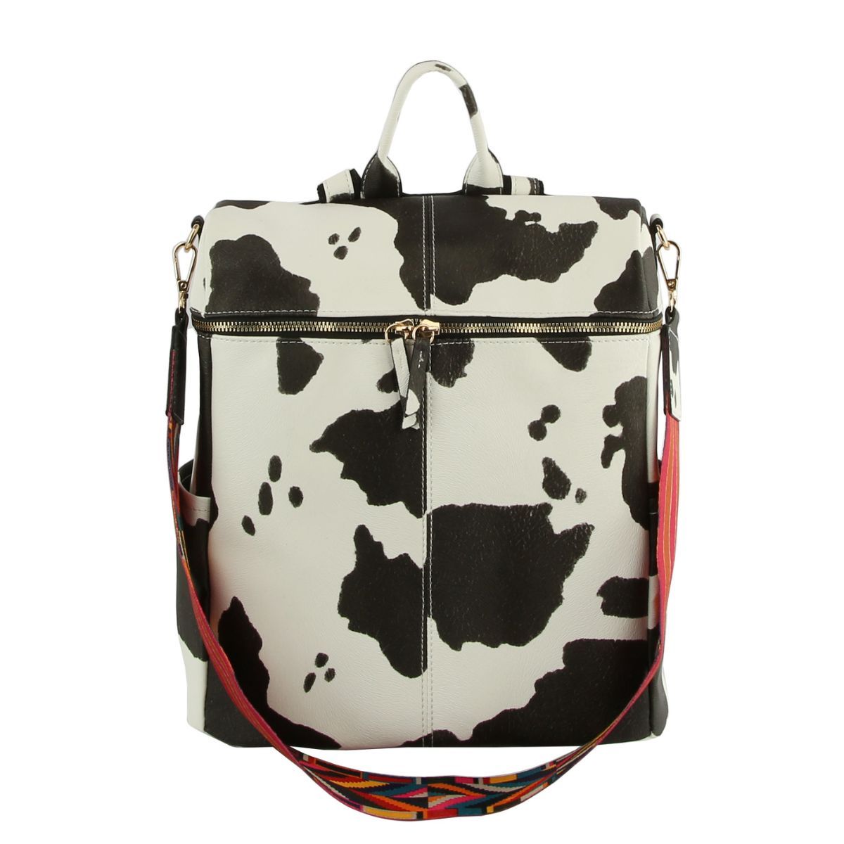 Cow Square Backpack Purse