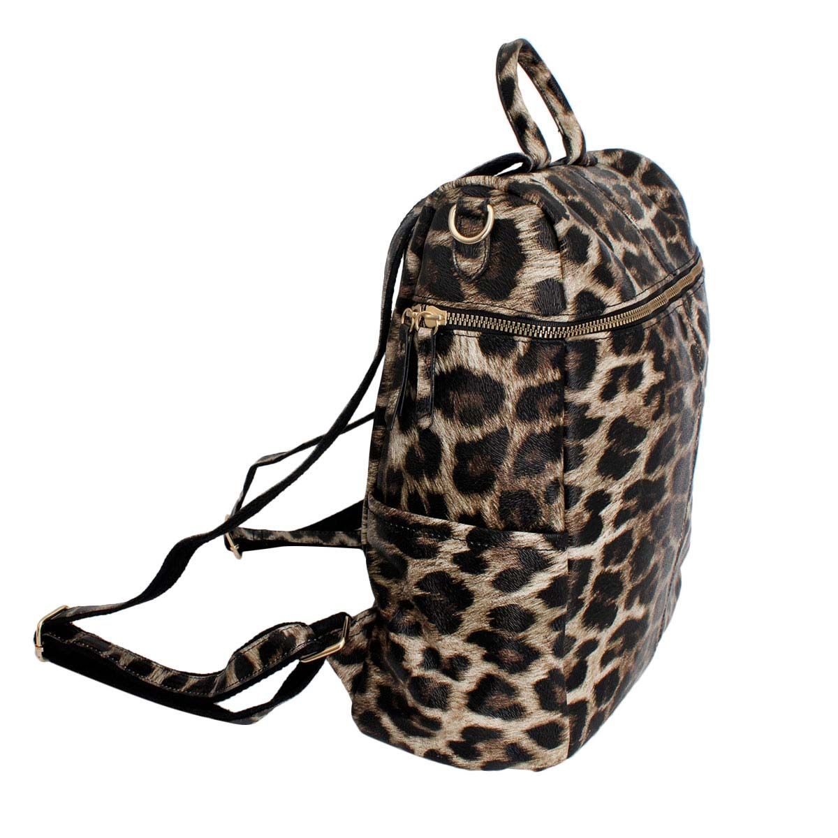 Leopard Square Backpack Purse