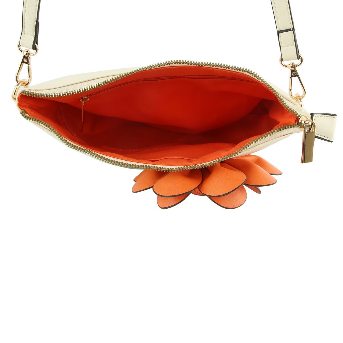 Orange Flower Clutch Crossbody