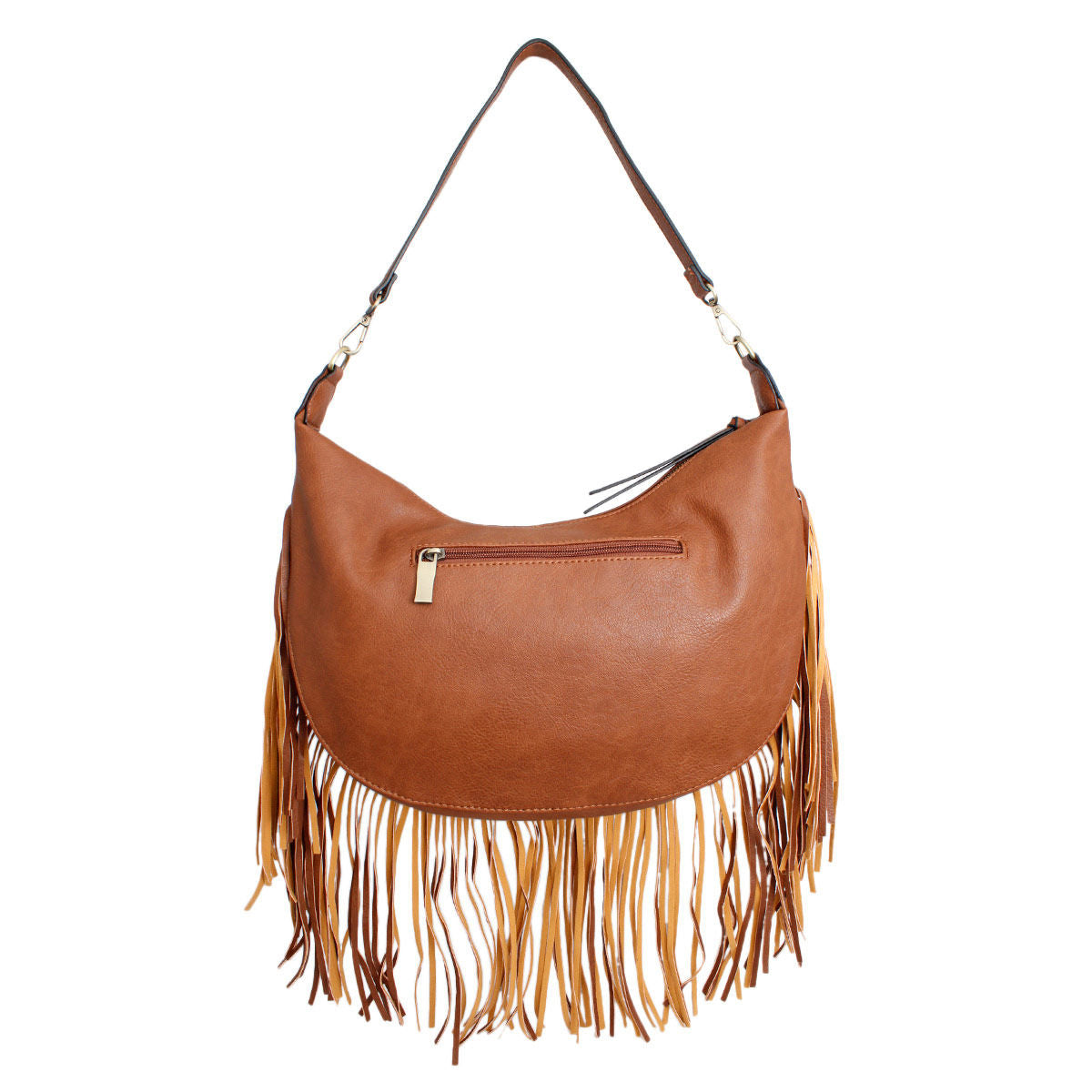 Purse Brown Round Fringe Hobo Bag for Women