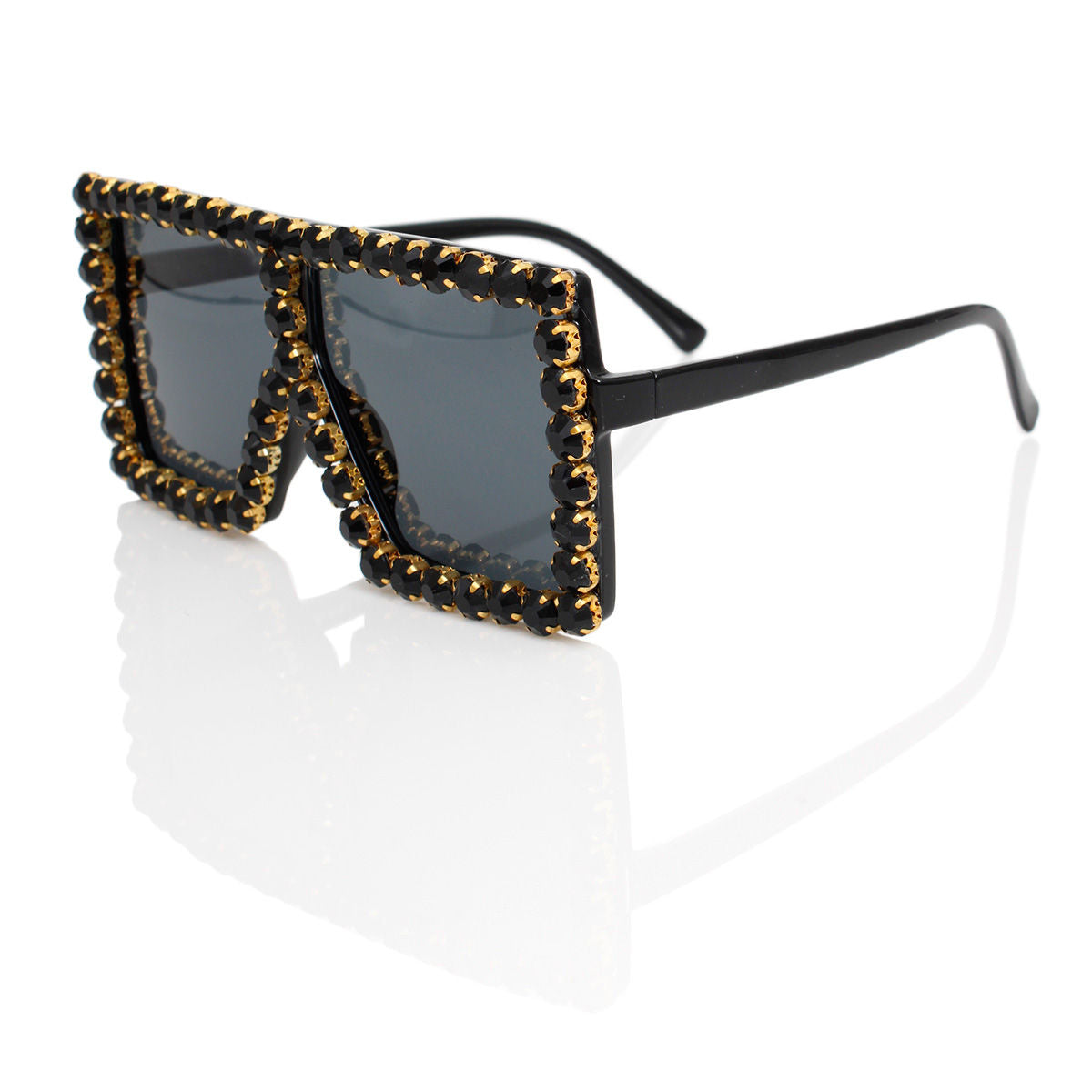 Sunglasses Diamond Black Square Glasses for Women