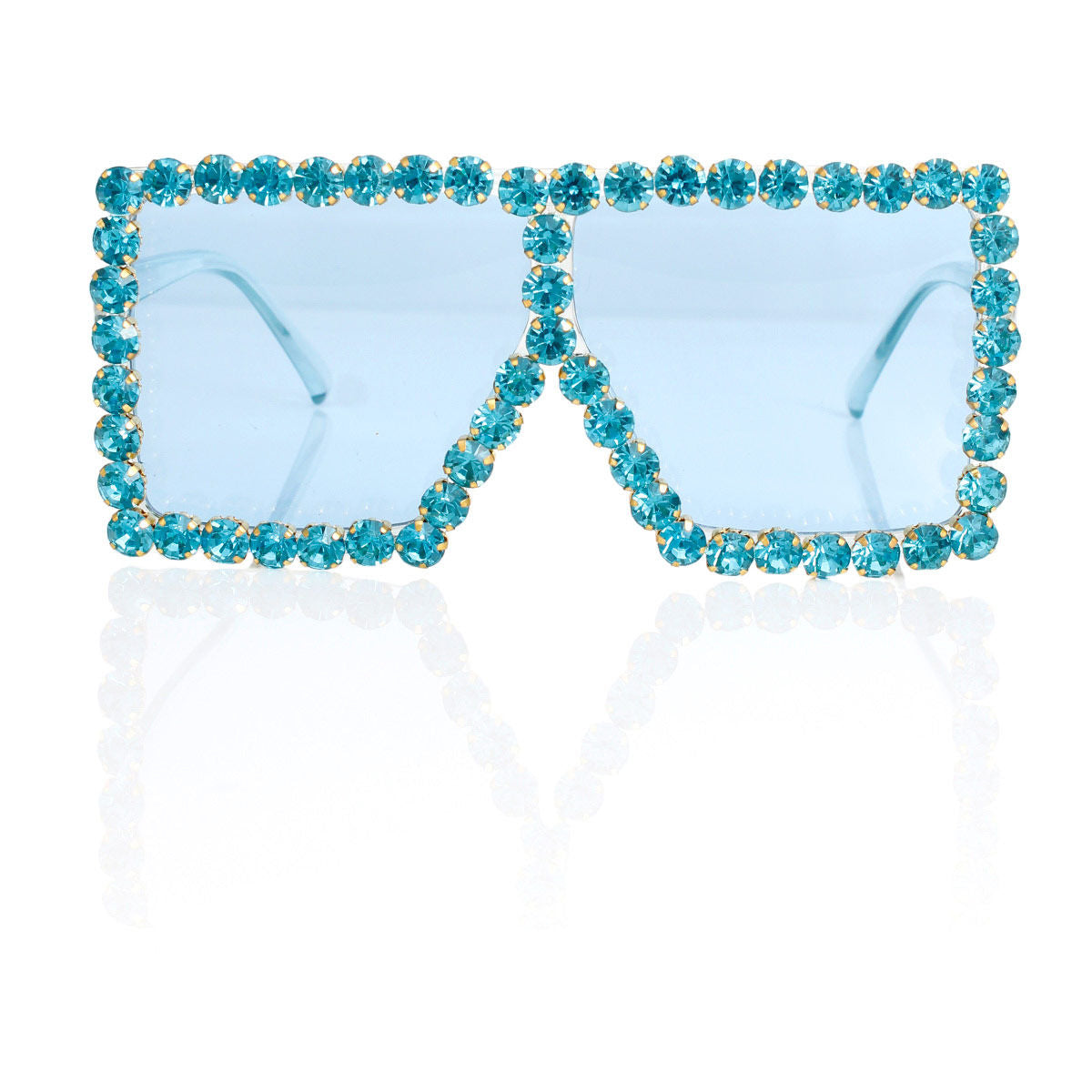 Sunglasses Diamond Blue Square Glasses for Women