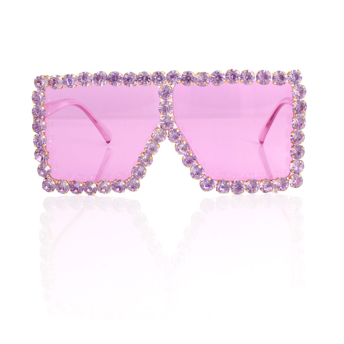 Sunglasses Diamond Purple Square Glasses for Women