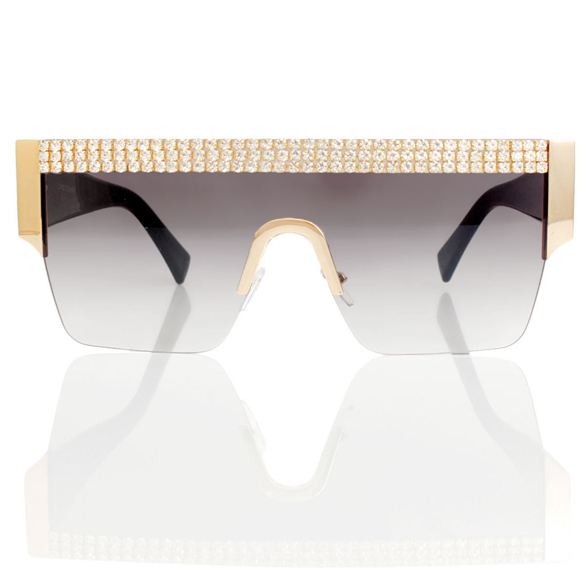 Sunglasses Shield Pave Black Eyewear for Women