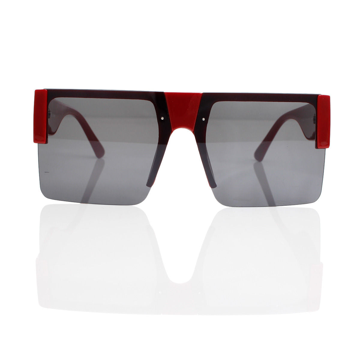 Sunglasses Square Red Flat Top Eyewear for Women