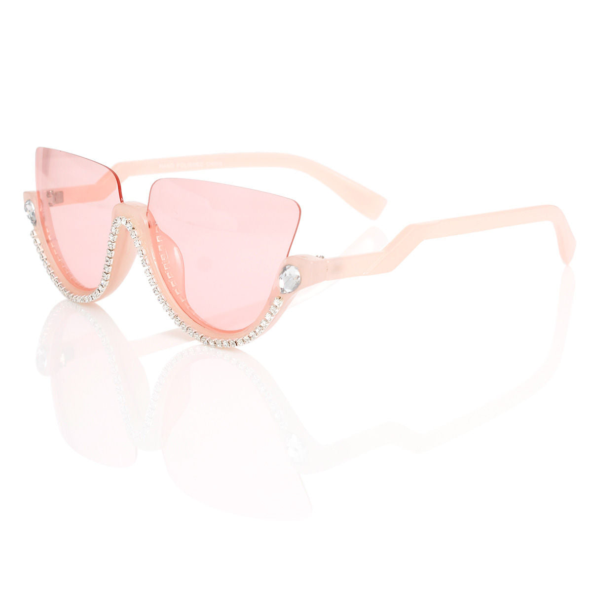 Sunglasses Half Frame Pink Eyewear for Women