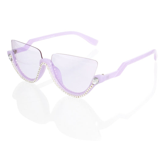 Sunglasses Half Frame Purple Eyewear for Women