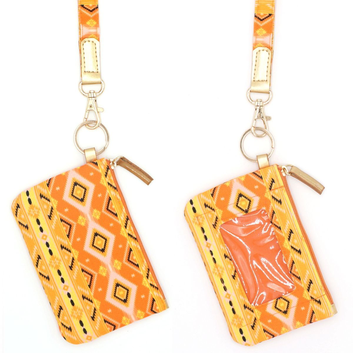 Orange Aztec Tribal ID Wallet