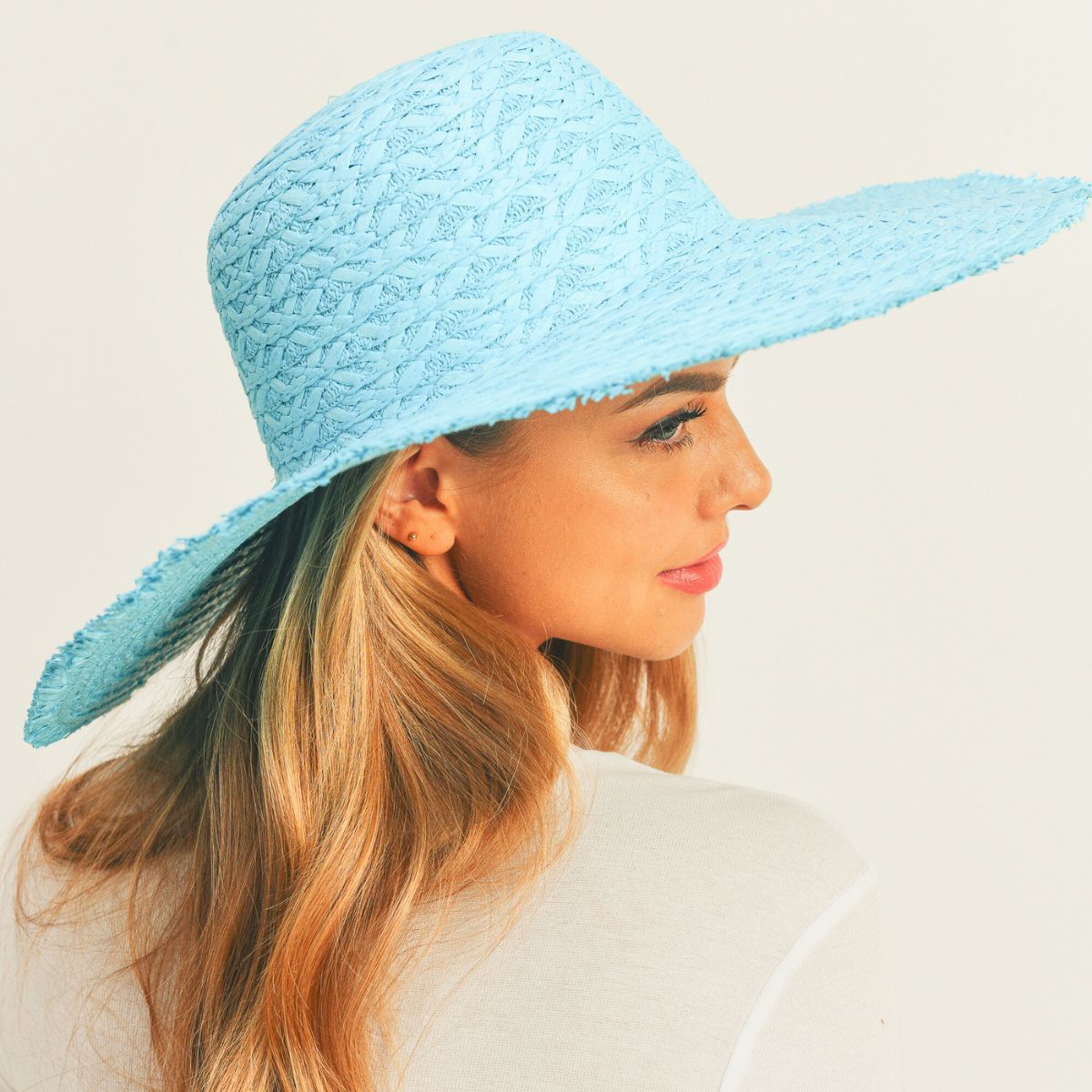 Solid Turquoise Floppy Sun Hat