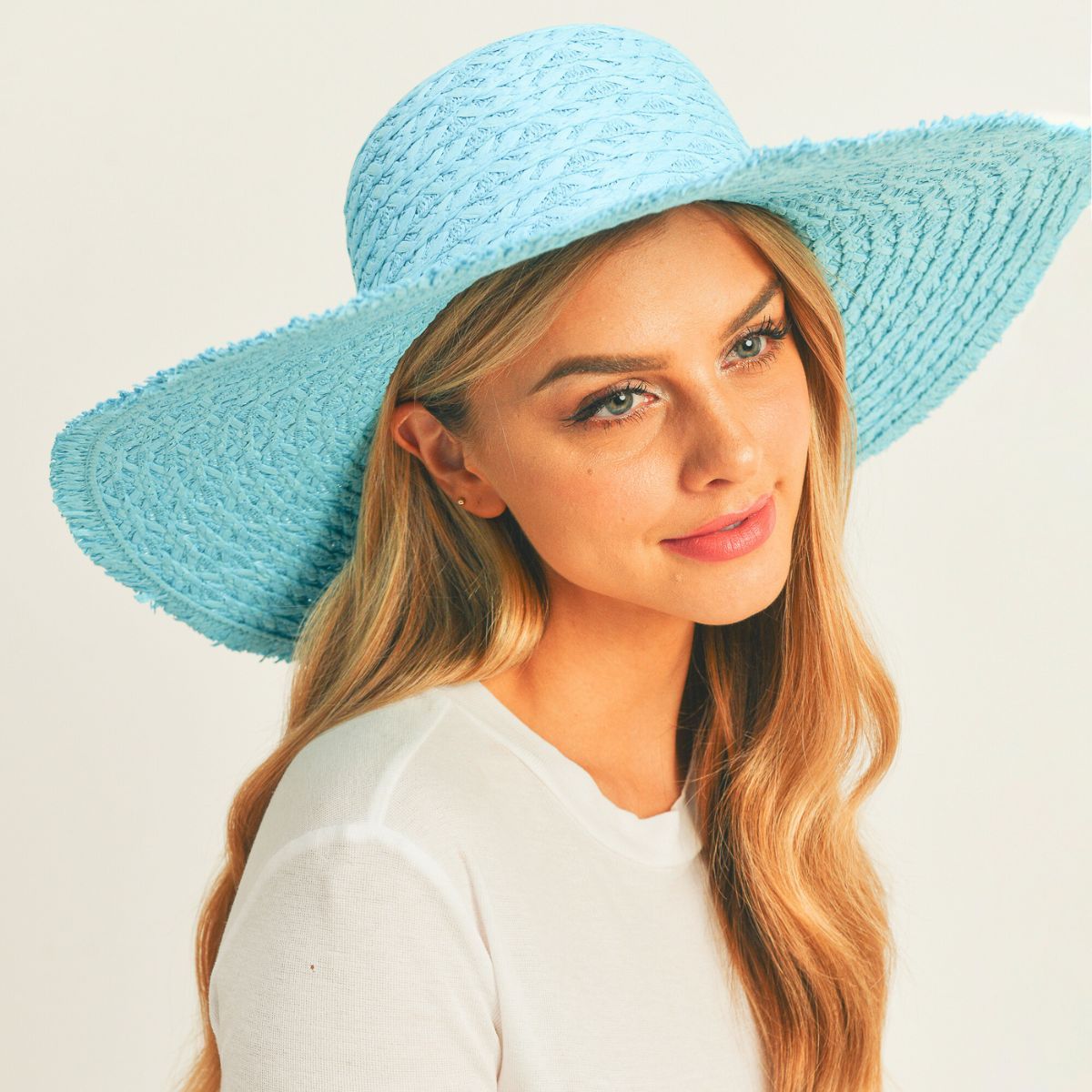 Solid Turquoise Floppy Sun Hat