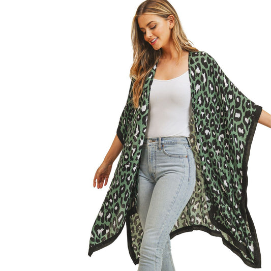 Olive Leopard Lightweight Kimono