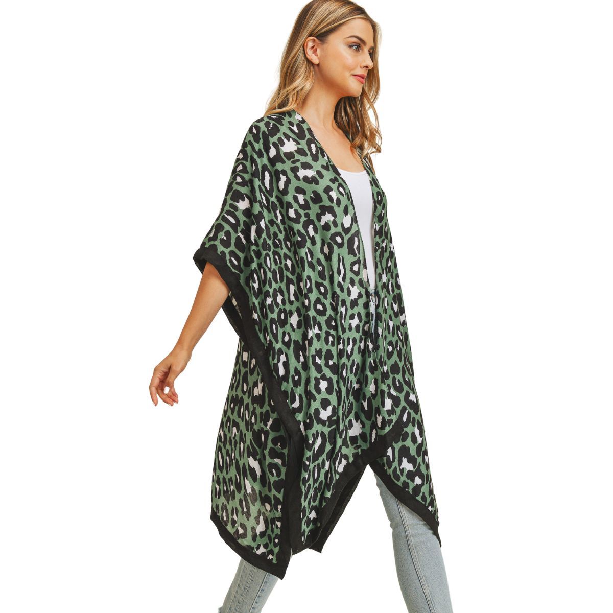 Olive Leopard Lightweight Kimono