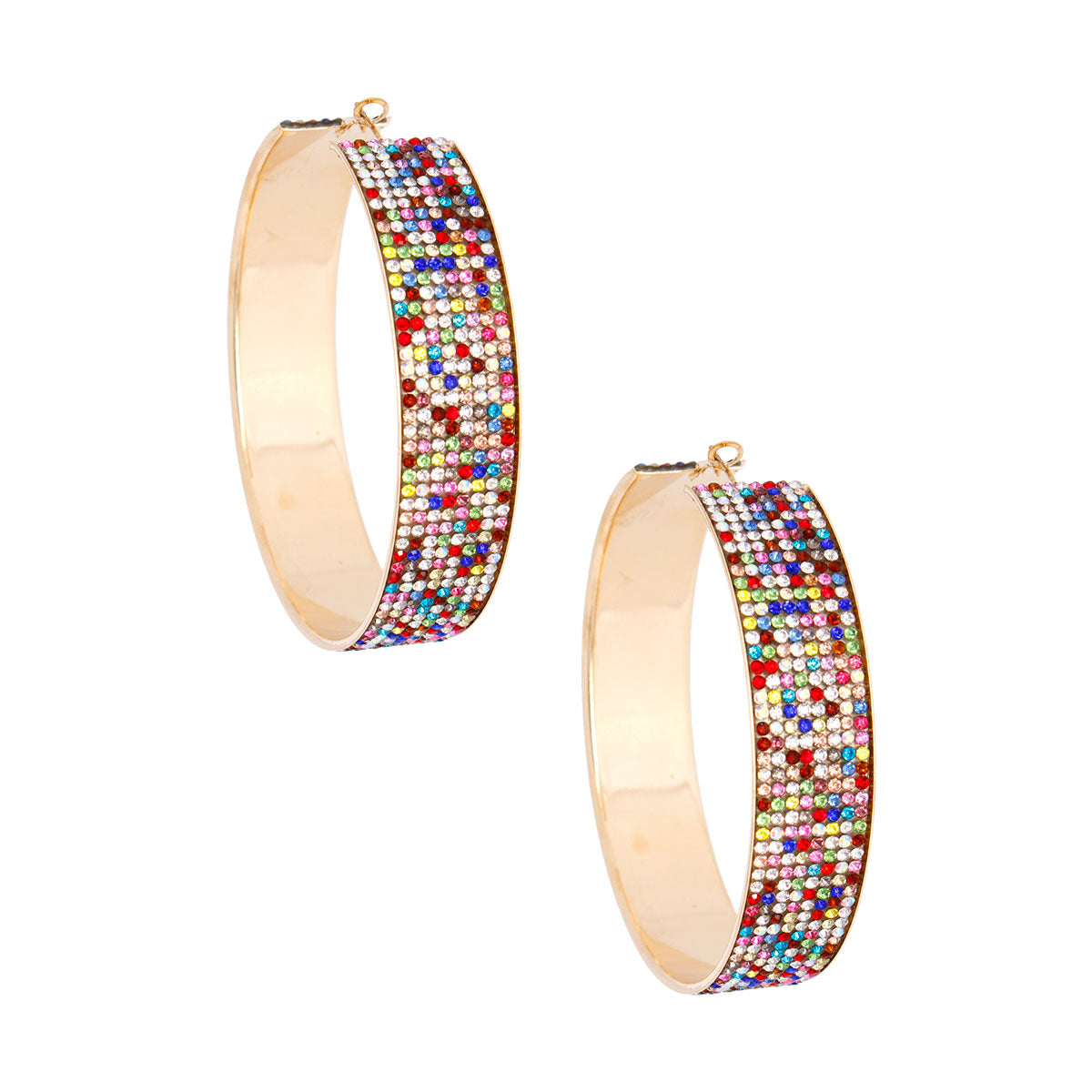 Multi Color Wide Metal Hoops