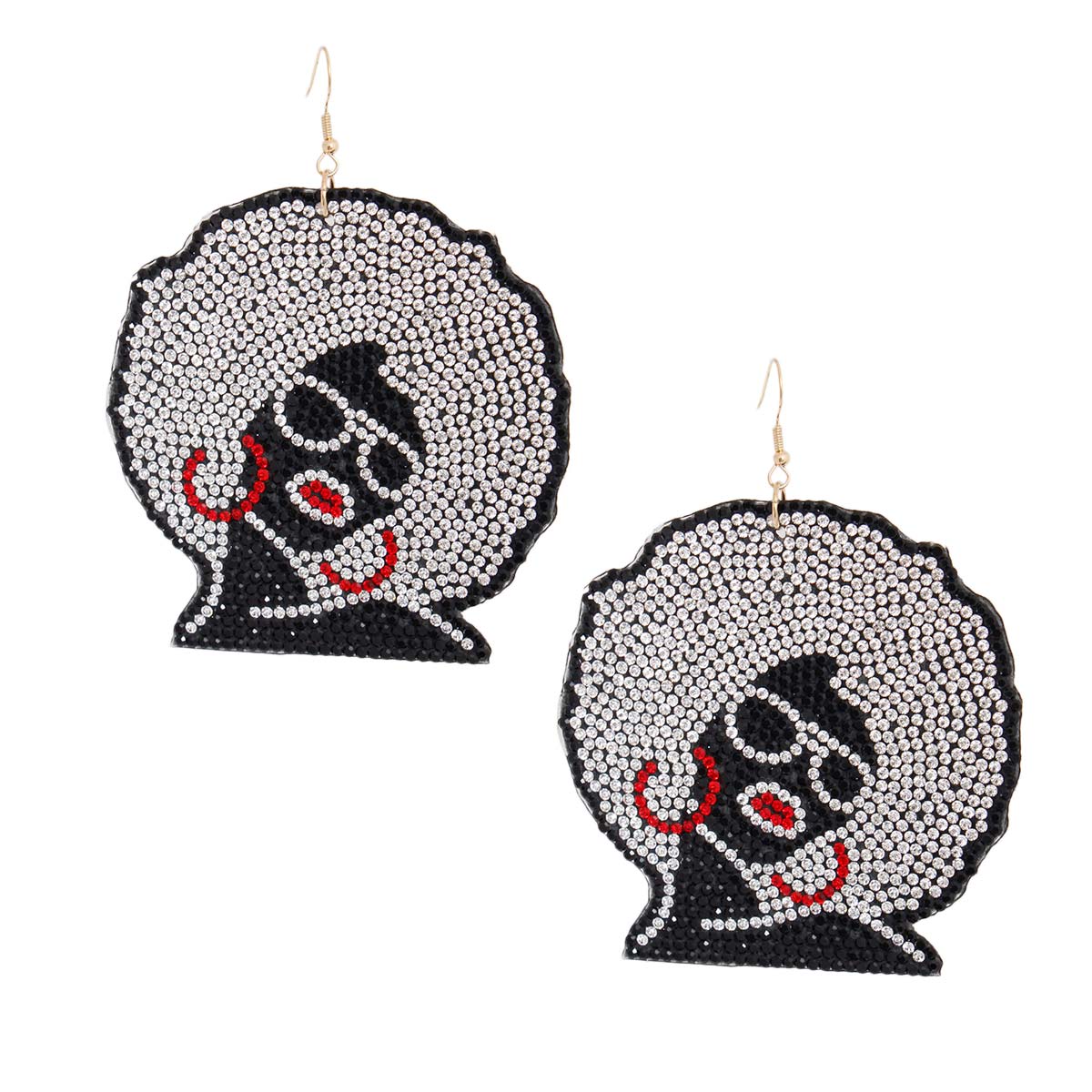 Clear Afro Woman Earrings