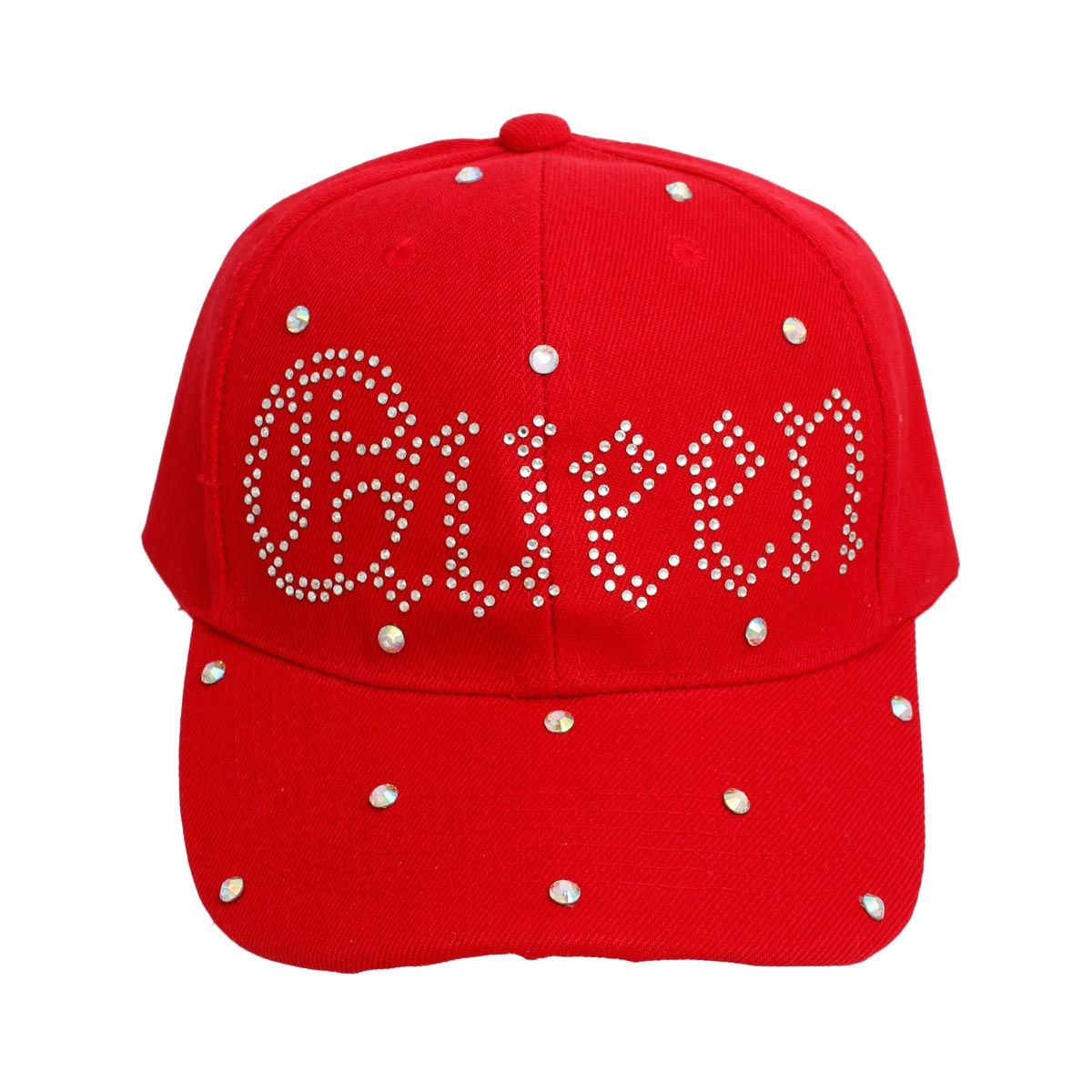 Hat Red Canvas Queen Baseball Cap for Women