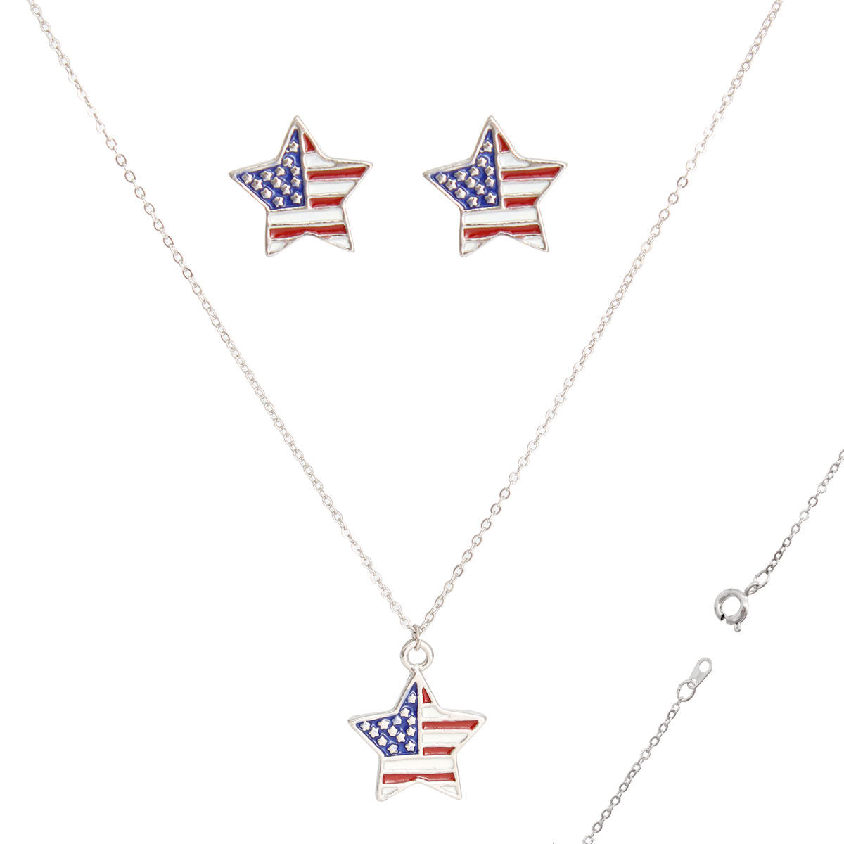 Silver Stars and Stripes Chain Set