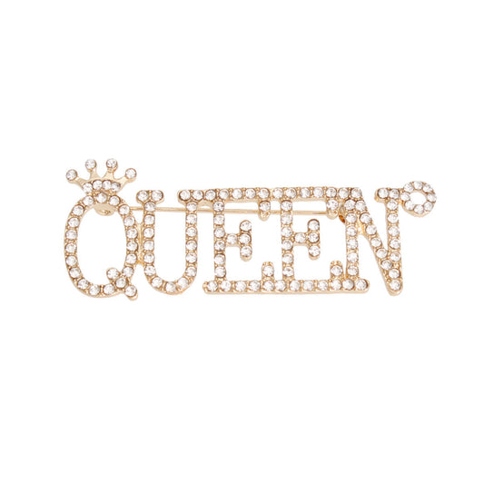 Gold Iced Queen Brooch