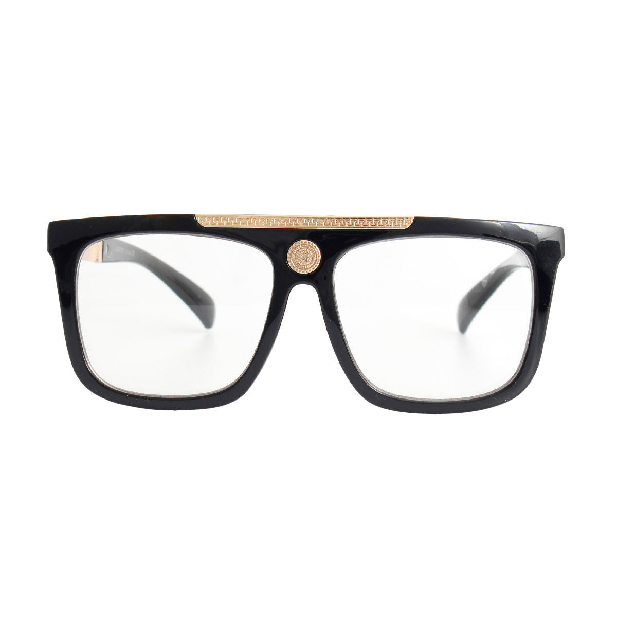 Black Clear Medallion Glasses