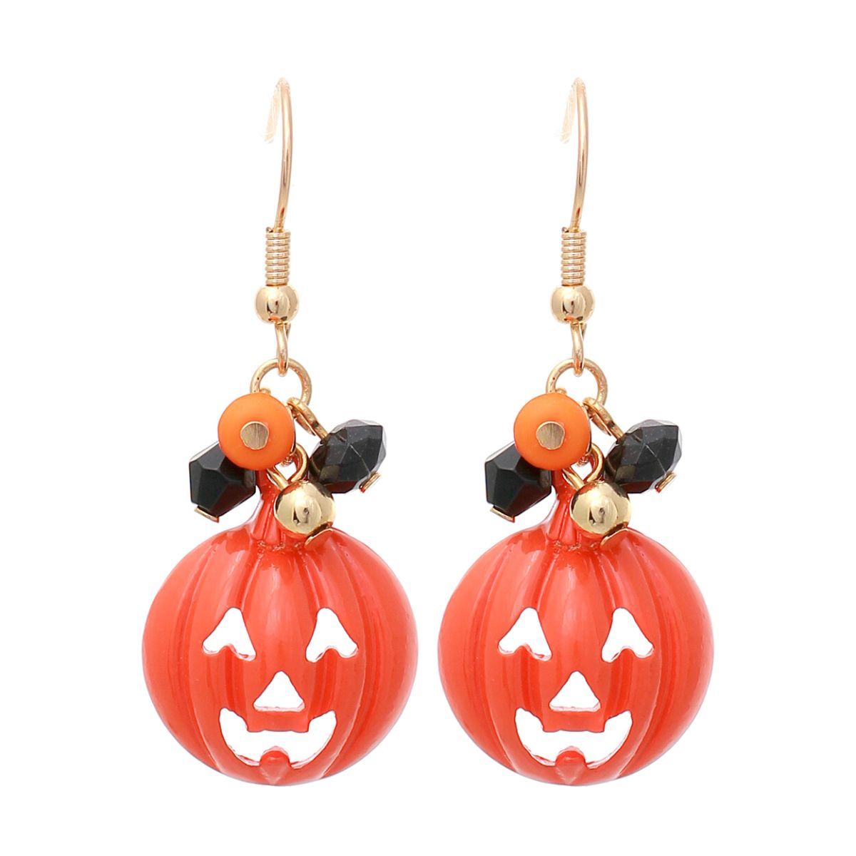 Orange Jack O Lantern Fish Hooks