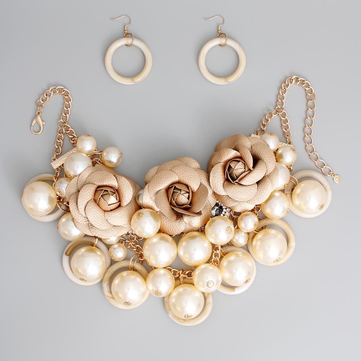 Radiant Gold Rose Pearl Ensemble