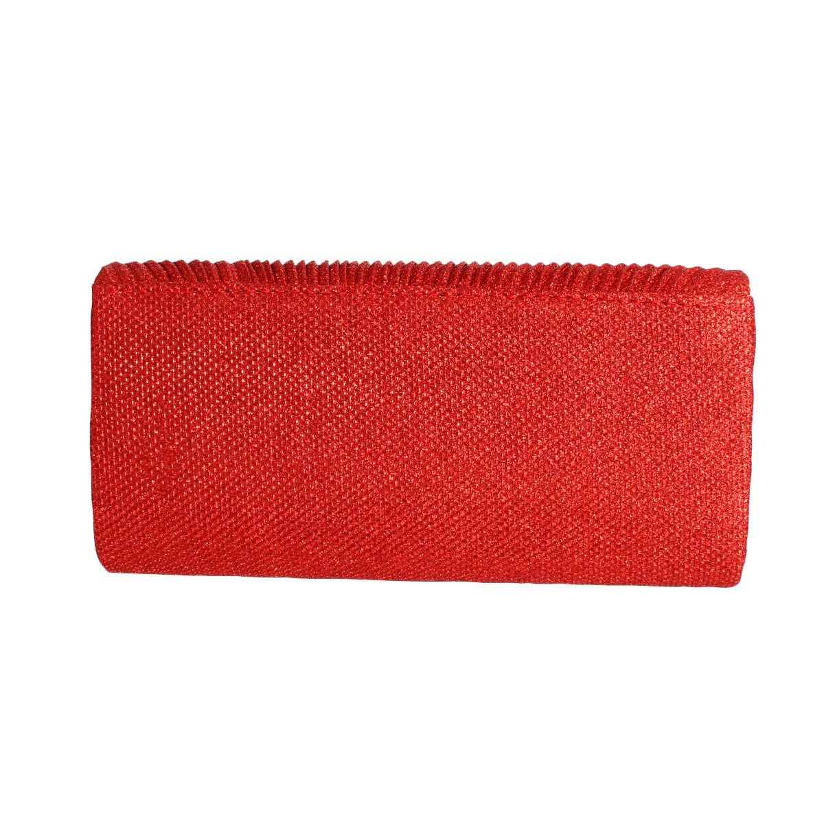 Clutch Red Ruched Evening Bag for Women