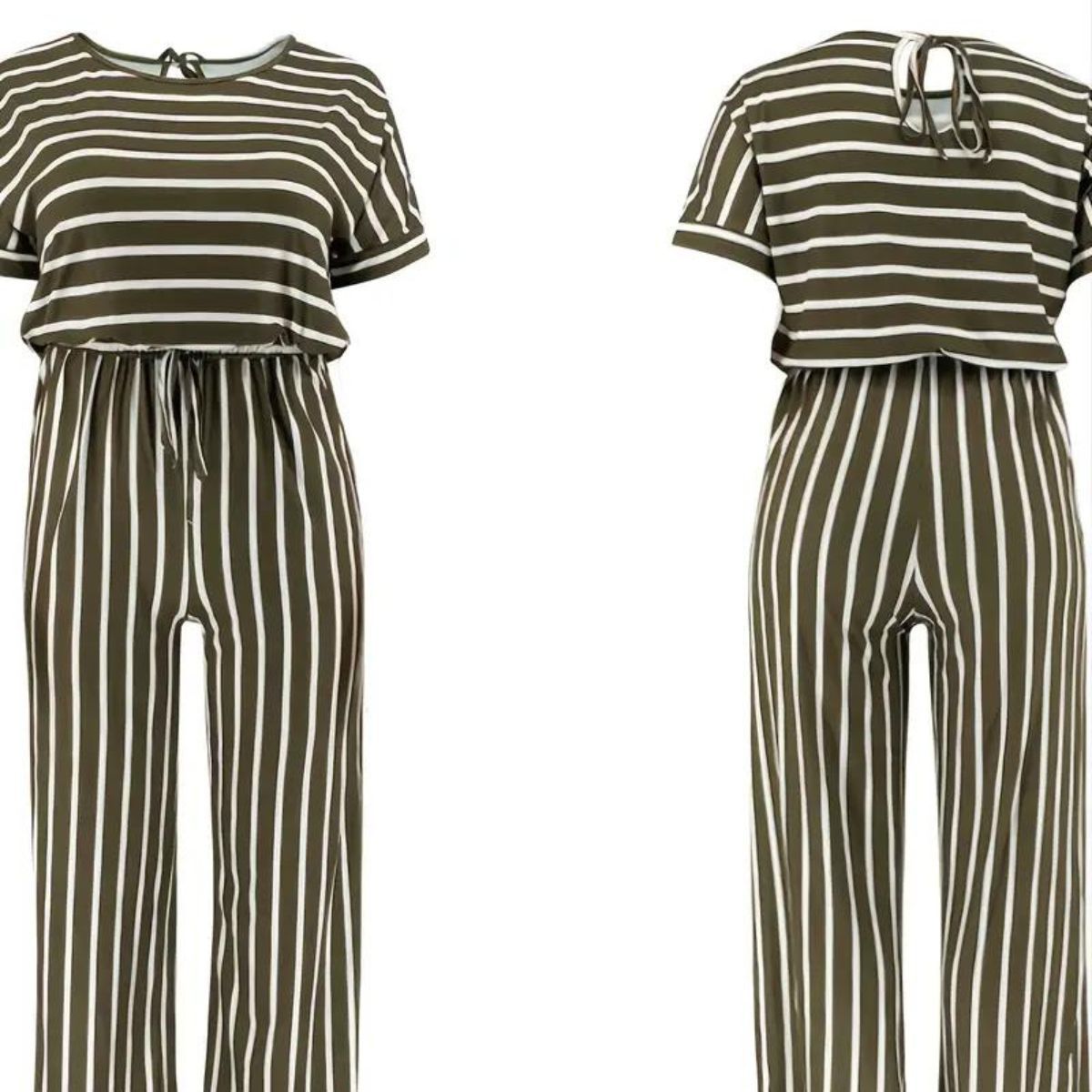 Olive Stripe 3XL Jumpsuit