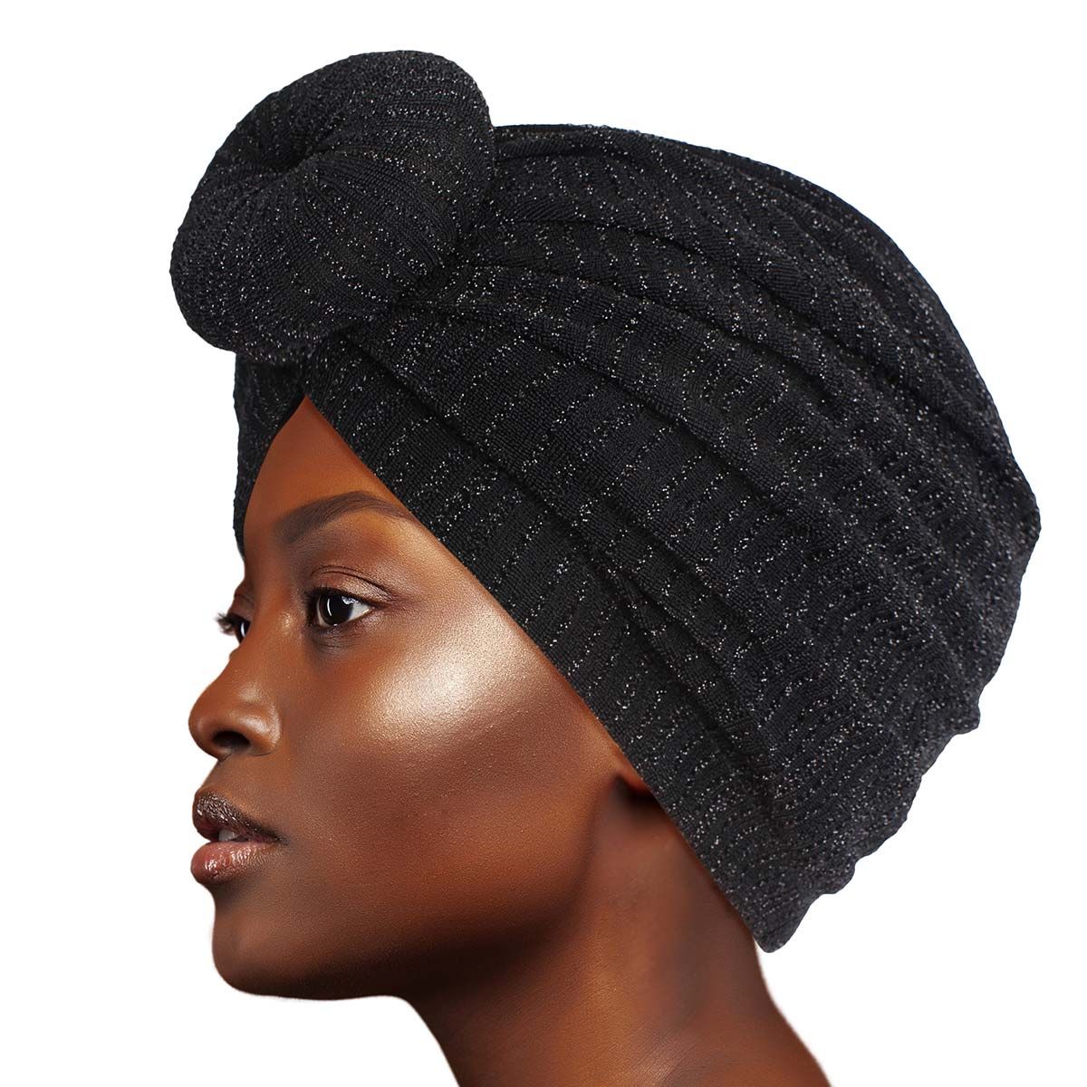 Black Stripe Donut Knot Turban