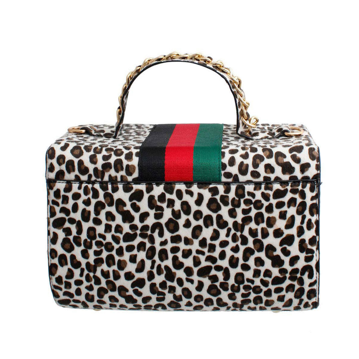 Light Leopard Fur Boxy Satchel Set