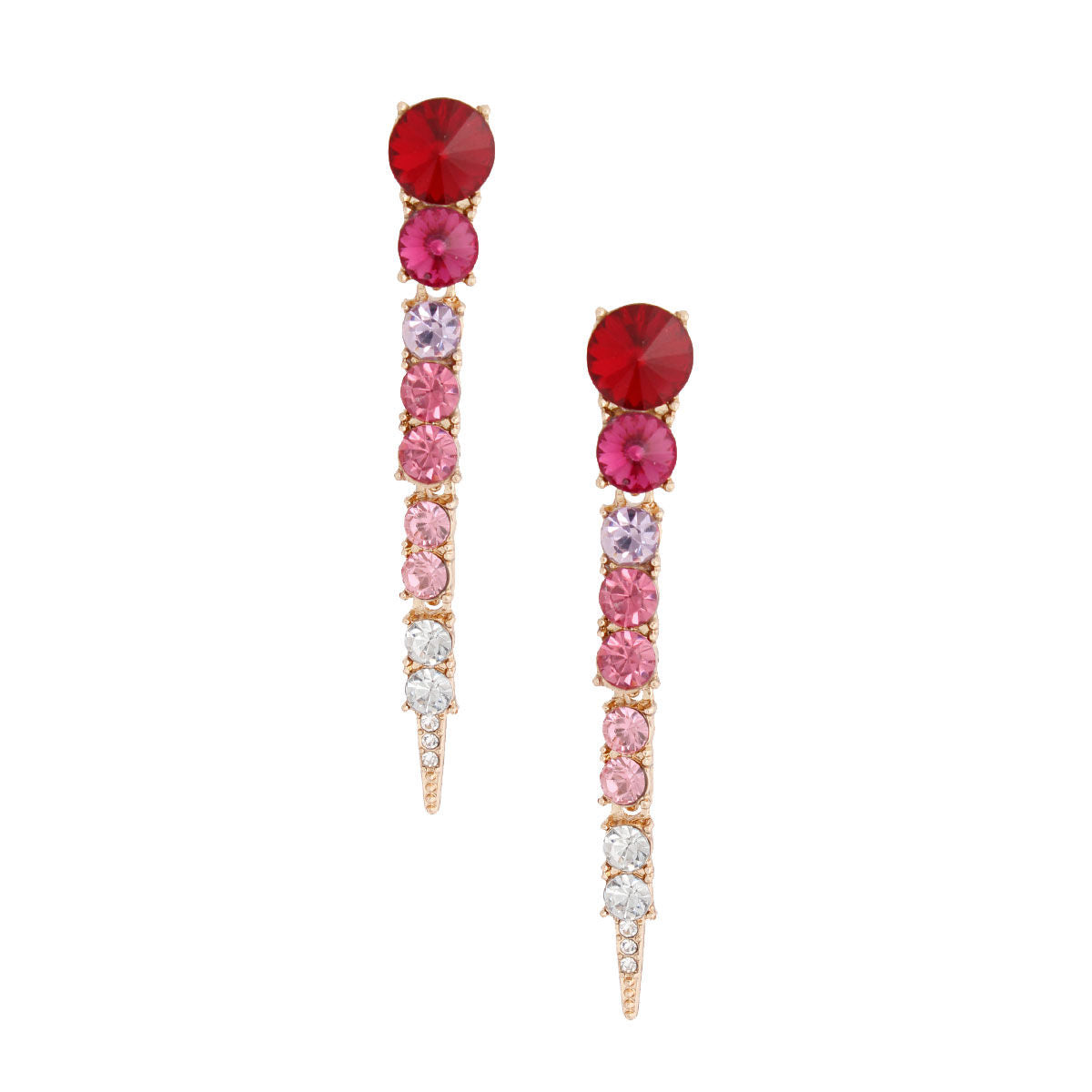 Mixed Red Dangle Stone Earrings